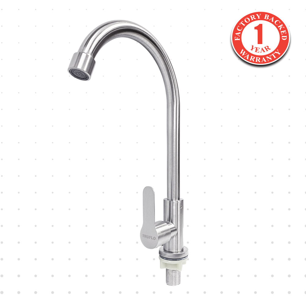 Pillar Sink Tap SS L401SE Truflo FST-L0401S-1TPCRM