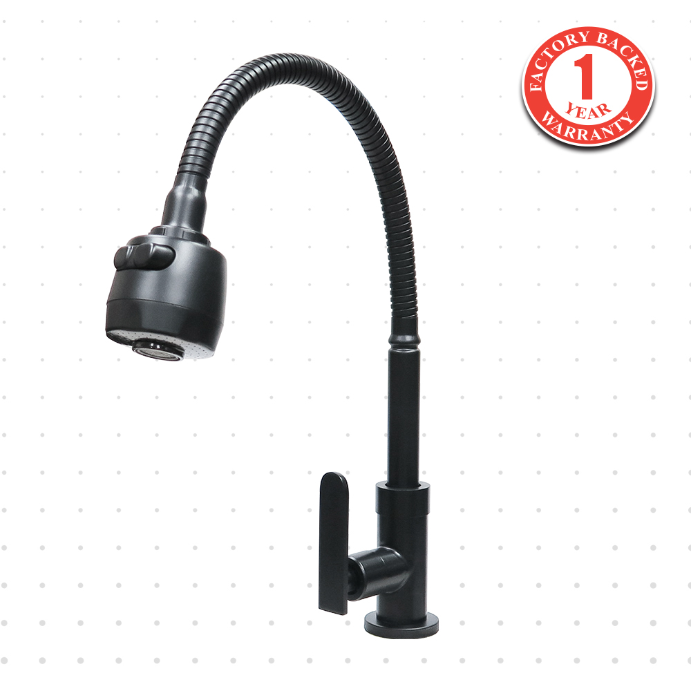Pillar Sink Tap Flex SS L202 Premium Truflo FST-L0202S-1TPBLK